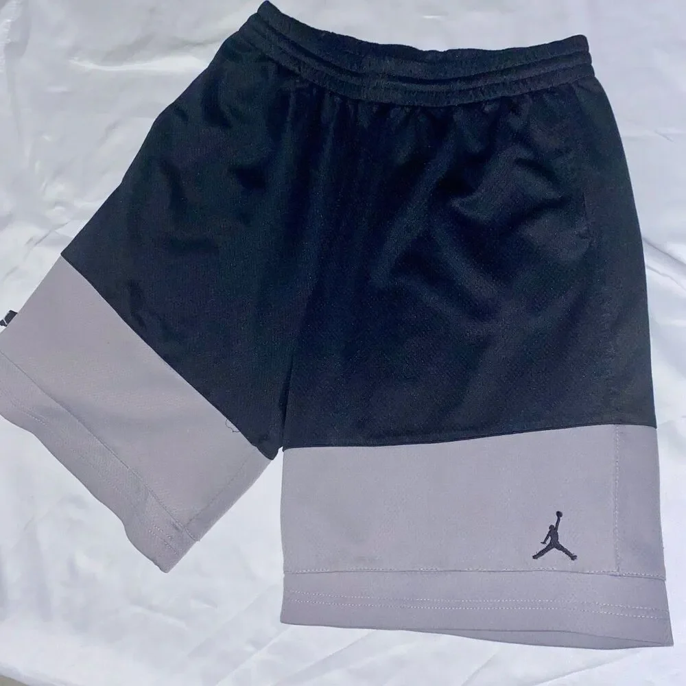 Jordan Vintage Basketball Dazzle Shorts Black Gray YXL Mens Small